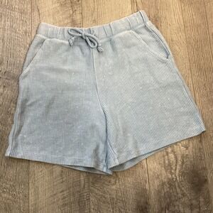 Victoria's Secret Pink Blue Relaxed Ribbed Dad Shorts Womens Size S